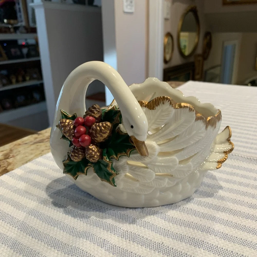 Vintage Christmas Swan decor